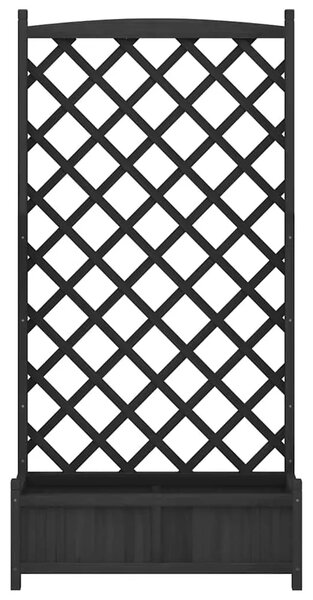 Sadilica s rešetkom crne boje 90x35x180 cm od masivne jelovine - Crna 90 x 35 x 180 cm 1 s rešetkom