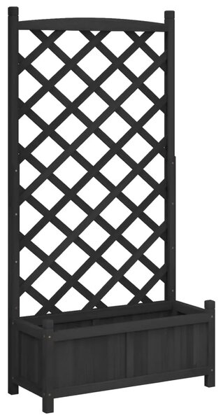 Sadilica s rešetkom crna 75 x 35 x 150 cm od masivne jelovine - Crna 75 x 35 x 150 cm 1 s rešetkom