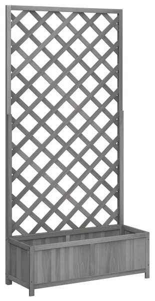 Sadilica s rešetkom siva 90x35x180 cm od masivne jelovine - Siva 90 x 35 x 180 cm 1 Siva