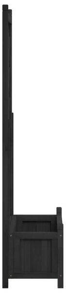 Sadilica s rešetkom crna 75 x 35 x 150 cm od masivne jelovine - Crna 75 x 35 x 150 cm 1 s rešetkom