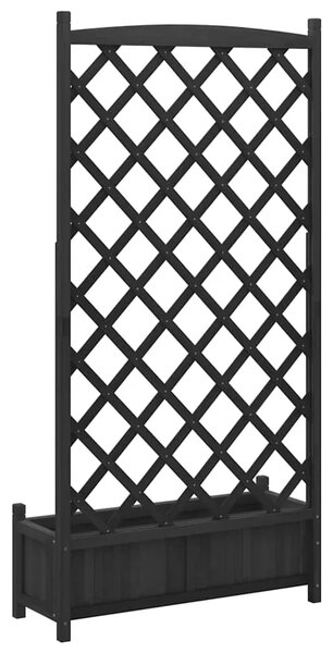 Sadilica s rešetkom crne boje 90x35x180 cm od masivne jelovine - Crna 90 x 35 x 180 cm 1 s rešetkom