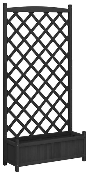 Sadilica s rešetkom crne boje 90x35x180 cm od masivne jelovine - Crna 90 x 35 x 180 cm 1 s rešetkom