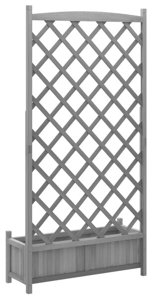 Sadilica s rešetkom siva 90x35x180 cm od masivne jelovine - Siva 90 x 35 x 180 cm 1 s rešetkom