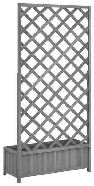 Sadilica s rešetkom siva 90x35x180 cm od masivne jelovine - Siva 90 x 35 x 180 cm 1 Siva