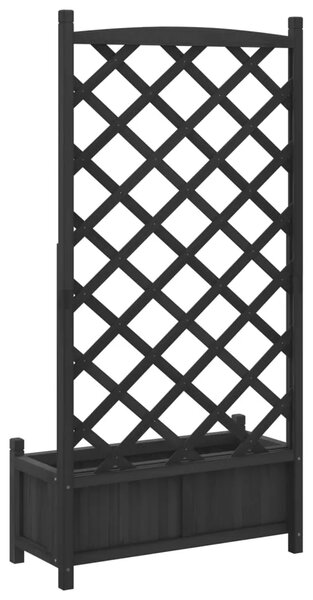 Sadilica s rešetkom crna 75 x 35 x 150 cm od masivne jelovine - Crna 75 x 35 x 150 cm 1 s rešetkom