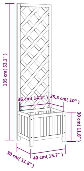 Sadilica s rešetkom crna 40x30x135 cm od masivne jelovine - Crna 40 x 30 x 135 cm 1 Crna