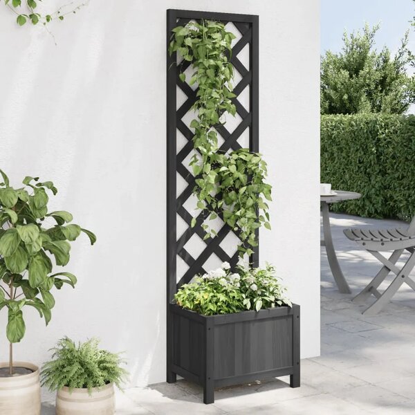 Sadilica s rešetkom crna 40x30x135 cm od masivne jelovine - Crna 40 x 30 x 135 cm 1 Crna