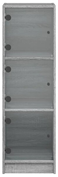 Visoka komoda sa staklenim vratima boja hrasta 35 x 37 x 109 cm - Sivi hrast sonoma 1 Sivi hrast sonoma