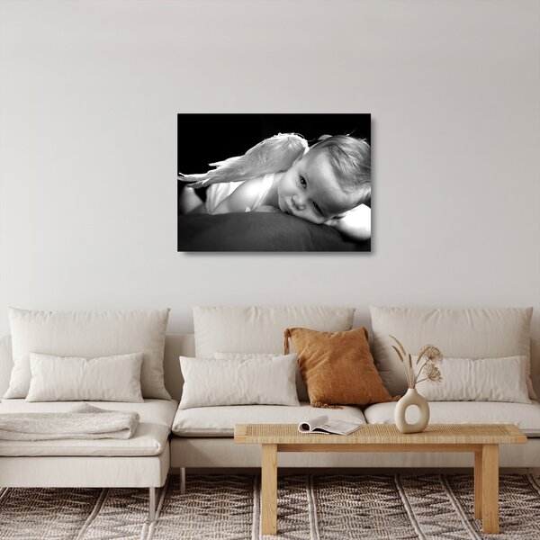 Staklena slika bebe anđela (70x50 cm)