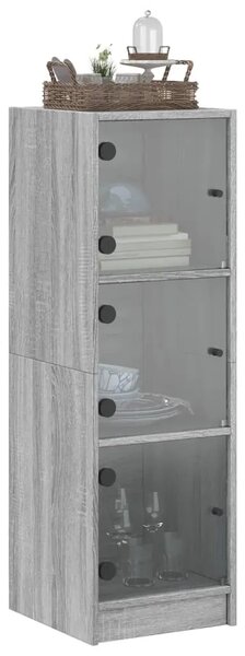 Visoka komoda sa staklenim vratima boja hrasta 35 x 37 x 109 cm - Sivi hrast sonoma 1 Sivi hrast sonoma