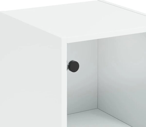 Visoka komoda sa staklenim vratima bijela 35 x 37 x 142 cm - Bijela 1 Bijela