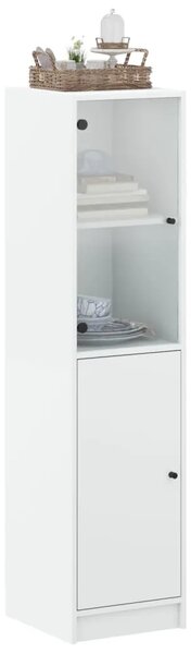 Visoka komoda sa staklenim vratima bijela 35 x 37 x 142 cm - Bijela 1 Bijela