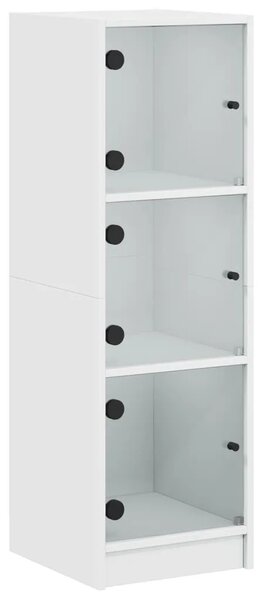 Visoka komoda sa staklenim vratima bijela 35 x 37 x 109 cm - Bijela 1 Bijela