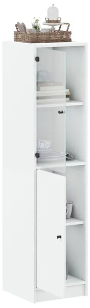 Visoka komoda sa staklenim vratima bijela 35 x 37 x 142 cm - Bijela 1 Bijela