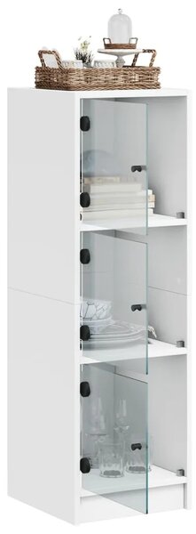 Visoka komoda sa staklenim vratima bijela 35 x 37 x 109 cm - Bijela 1 Bijela