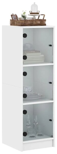 Visoka komoda sa staklenim vratima bijela 35 x 37 x 109 cm - Bijela 1 Bijela