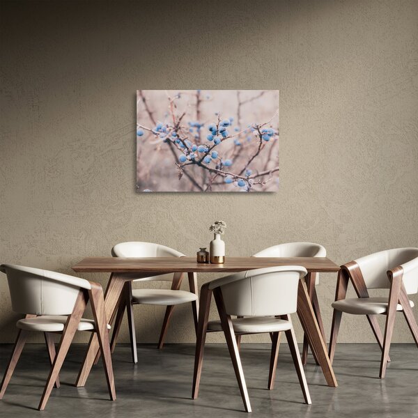Staklena slika bobica na grmu (70x50 cm)