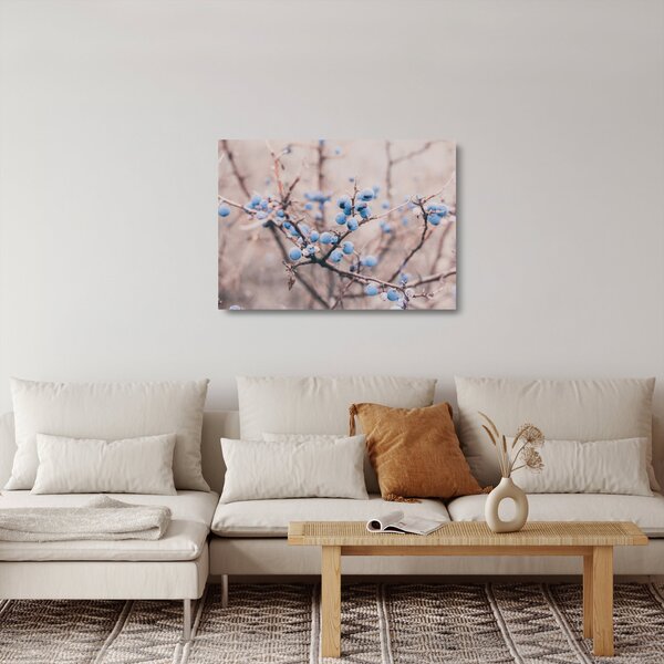 Staklena slika bobica na grmu (70x50 cm)