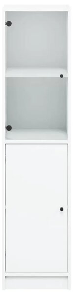 Visoka komoda sa staklenim vratima bijela 35 x 37 x 142 cm - Bijela 1 Bijela