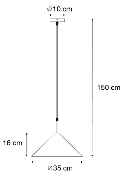 Dizajnerska viseća svjetiljka žuta - Triangolo