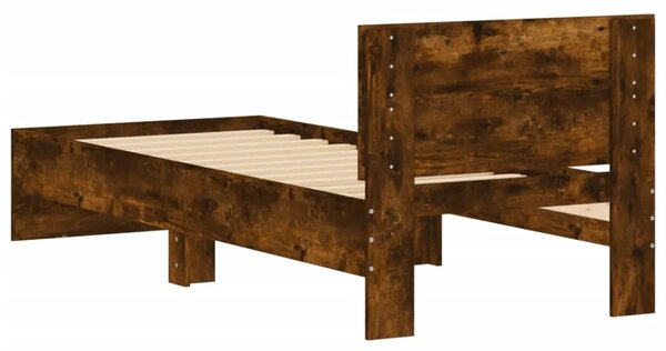 Okvir kreveta bez madraca s uzglavljem boja hrasta 90x190 cm - Dimljeni hrast 90 x 190 cm Dimljeni hrast 90 x 190 cm