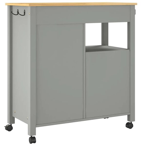 Kuhinjska kolica MONZA 84 x 40 x 88 5 cm siva od masivne borovine - Siva Siva