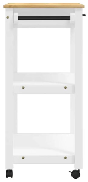 Kuhinjska kolica MONZA 84 x 40 x 88 5 cm bijela od masivne borovine - Bijela 84 x 40 x 88.5 cm Bijela 84 x 40 x 88 5 cm
