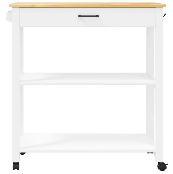 Kuhinjska kolica MONZA 84 x 40 x 88 5 cm bijela od masivne borovine - Bijela 84 x 40 x 88.5 cm Bijela 84 x 40 x 88 5 cm