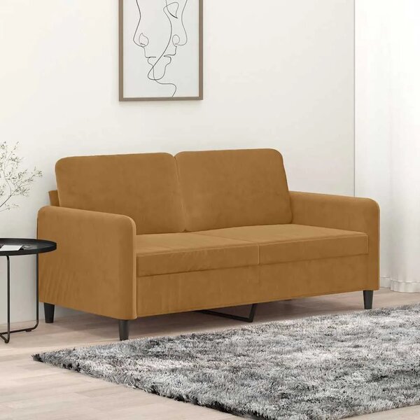 Dvosjed smeđi 140 cm baršunasti - Smeđa 1 140 cm Smeđa