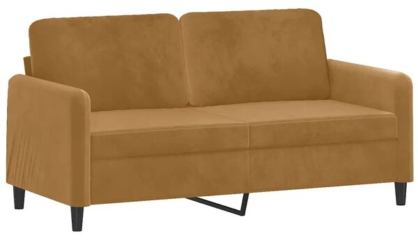 Dvosjed smeđi 140 cm baršunasti - Smeđa 1 140 cm Smeđa