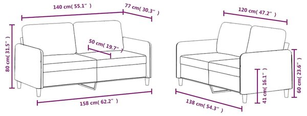 2-dijelni set sofa crni baršunasti - Crna 1 s jastučićima Crna