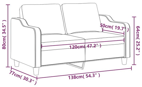 Dvosjed od tkanine svjetložuti 120 cm - Svjetložuta 120 cm Svjetložuta 120 cm