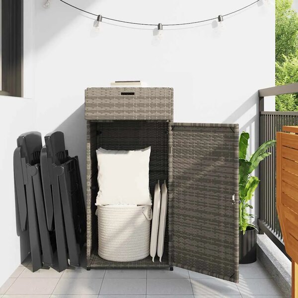 Vrtni ormarić za pohranu sivi 55x55x111 cm od poliratana - Siva 55 x 55 x 111 cm Siva 55 x 55 x 111 cm