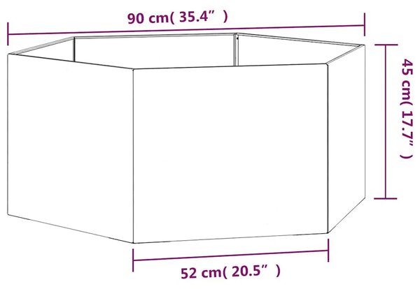 Sadilica boja hrđe 90x90x45 cm od čelika COR-TEN - Otporni čelik / smeđa 104 x 90 x 45 cm 1 Otporni čelik / smeđa