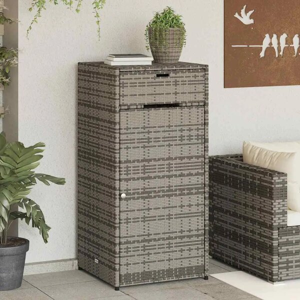 Vrtni ormarić za pohranu sivi 55x55x111 cm od poliratana - Siva 55 x 55 x 111 cm Siva 55 x 55 x 111 cm