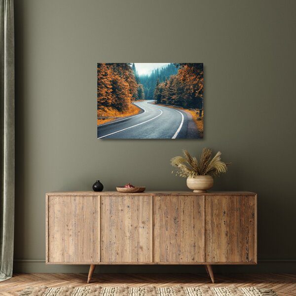 Staklena slika - Vijugava cesta (70x50 cm)