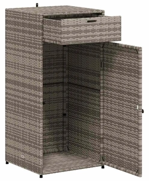 Vrtni ormarić za pohranu sivi 55x55x111 cm od poliratana - Siva 55 x 55 x 111 cm Siva 55 x 55 x 111 cm