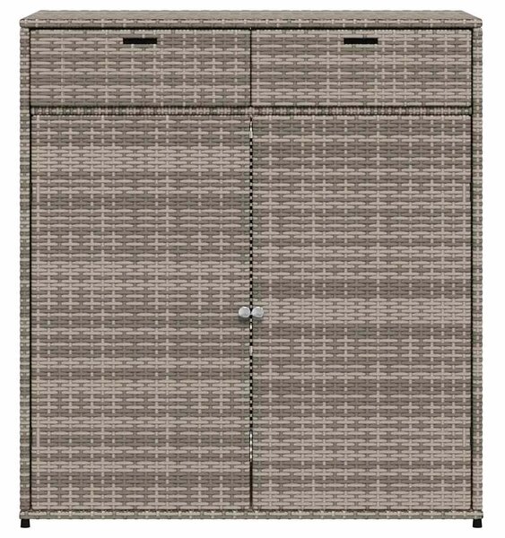 Vrtni ormarić za pohranu sivi 105 x 55 x 113 cm od poliratana - Siva 105 x 55 x 113 cm Siva 105 x 55 x 113 cm