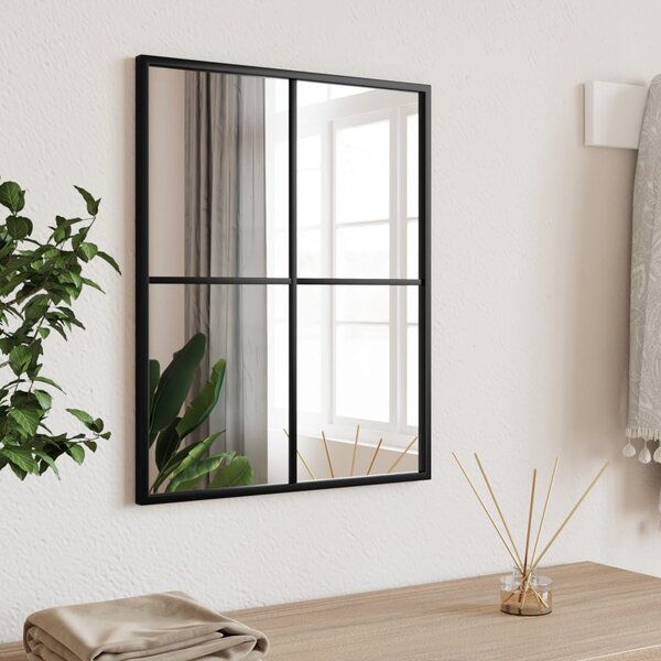 VidaXL Zidno ogledalo crno 40 x 50 cm pravokutno željezno