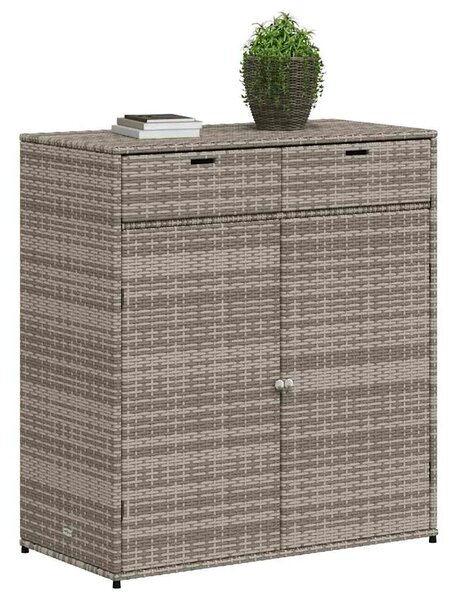 Vrtni ormarić za pohranu sivi 105 x 55 x 113 cm od poliratana - Siva 105 x 55 x 113 cm Siva 105 x 55 x 113 cm