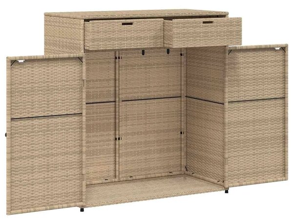 Vrtni ormarić za pohranu sivi 105 x 55 x 113 cm od poliratana - Siva 105 x 55 x 113 cm Siva 105 x 55 x 113 cm