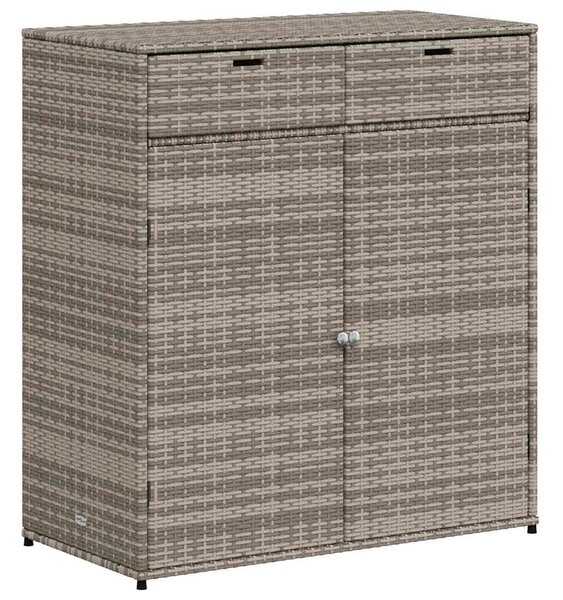 Vrtni ormarić za pohranu sivi 105 x 55 x 113 cm od poliratana - Siva 105 x 55 x 113 cm Siva 105 x 55 x 113 cm