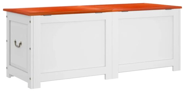 Škrinja za pohranu s poklopcem smeđe-bijela od masivnog bagrema - Smeđa i bijela 150 x 55 x 57 cm 1 Smeđa i bijela