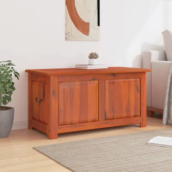 Škrinja za pohranu s poklopcem smeđa masivno bagremovo drvo - Smeđa 110 x 55 x 57 cm 1 Smeđa