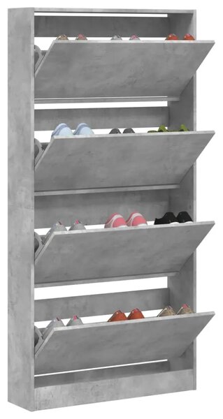 Ormarić za cipele s 4 ladice siva boja betona 80x21x163 5 cm - Beton siva 80 x 21 x 163.5 cm 1 1