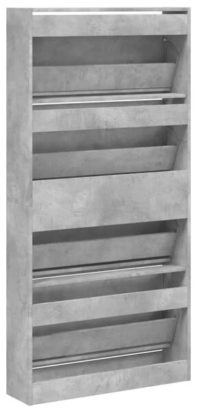 Ormarić za cipele s 4 ladice siva boja betona 80x21x163 5 cm - Beton siva 80 x 21 x 163.5 cm 1 1