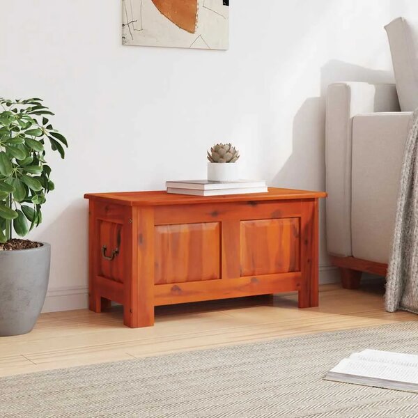 Škrinja za pohranu s poklopcem smeđa masivno bagremovo drvo - Smeđa 70 x 35 x 37 cm 1 Smeđa
