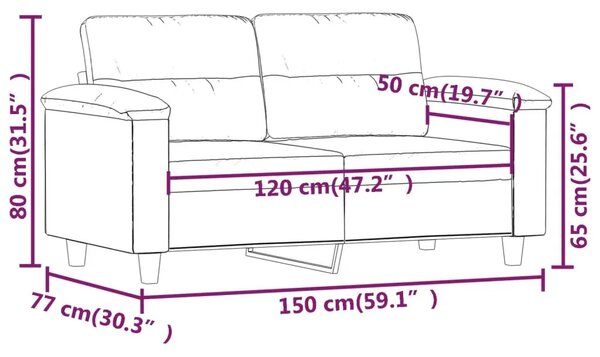 Dvosjed od umjetne kože 120 cm – boja crnog vina - boja crnog vina 120 cm Boja crnog vina 120 cm