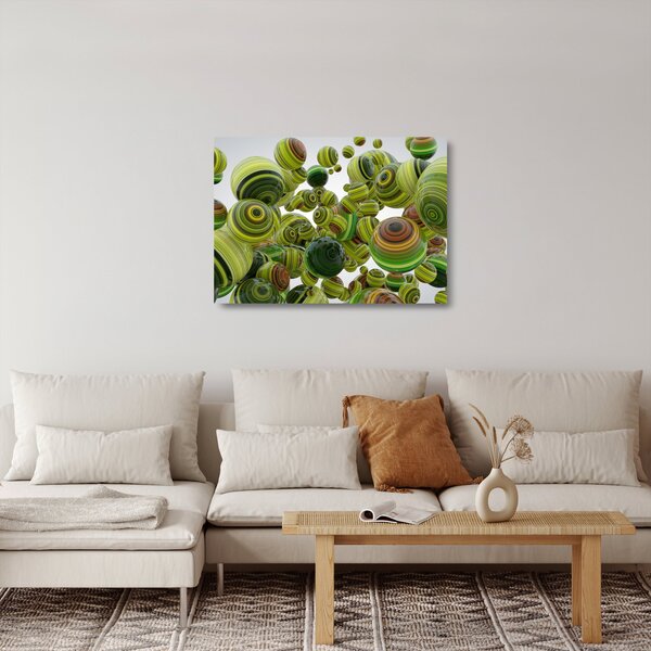 Staklena slika prugastih kugli (70x50 cm)