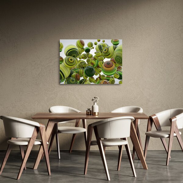 Staklena slika prugastih kugli (70x50 cm)